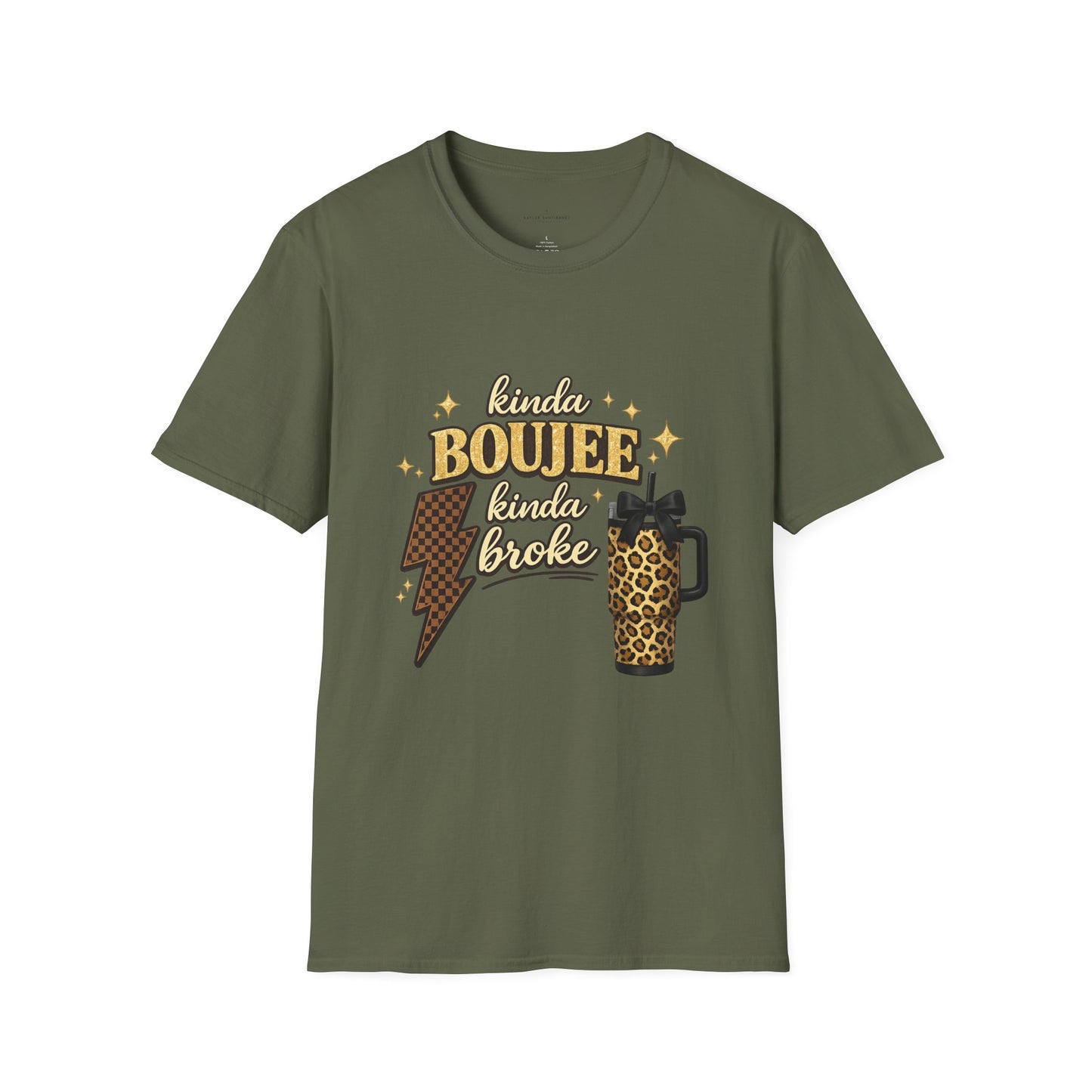 Kinda Boujee Kinda Broke Graphic T-Shirt — Leopard & Latte Cozy Chic Tee