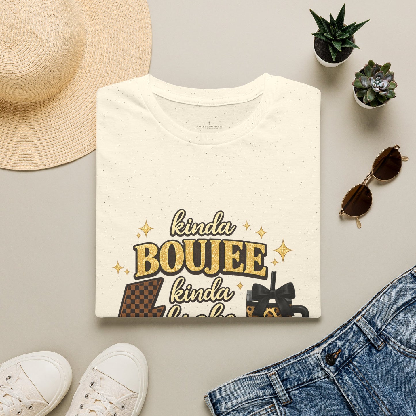 Kinda Boujee Kinda Broke Graphic T-Shirt — Leopard & Latte Cozy Chic Tee