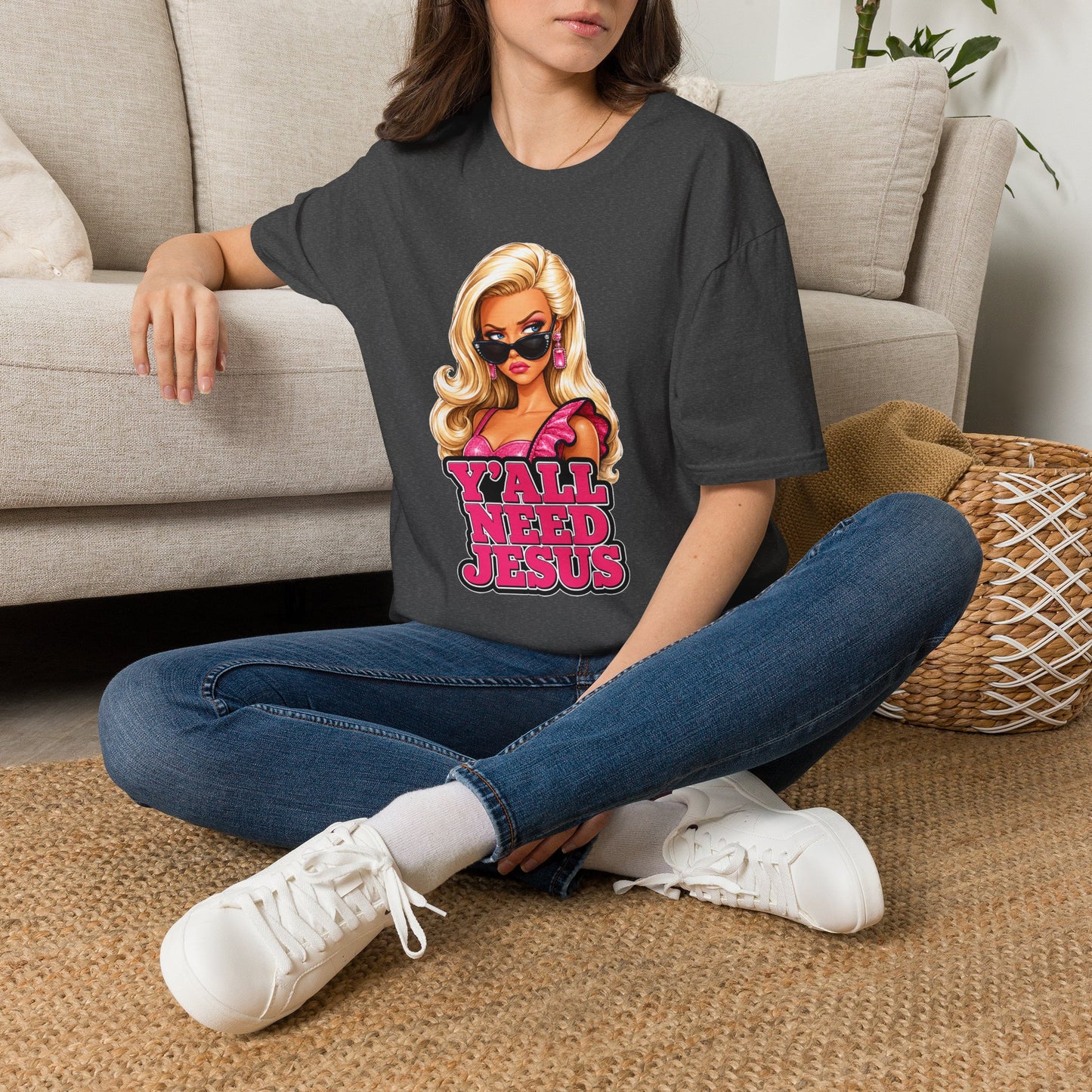 Girl 'Y'all Need Jesus' Tee — Funny Christian Graphic T-Shirt