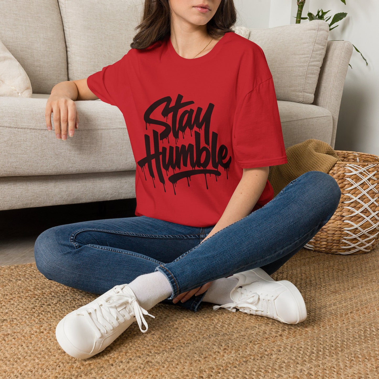 Stay Humble Graphic T-Shirt — Casual Streetwear Tee with Drip Script