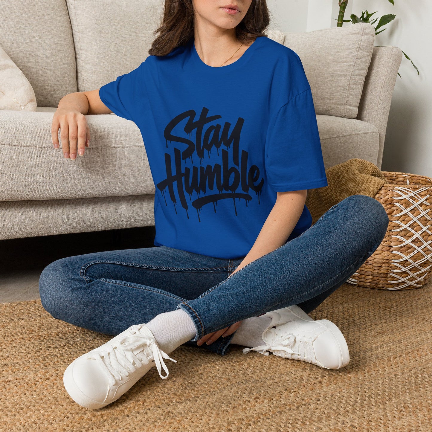 Stay Humble Graphic T-Shirt — Casual Streetwear Tee with Drip Script