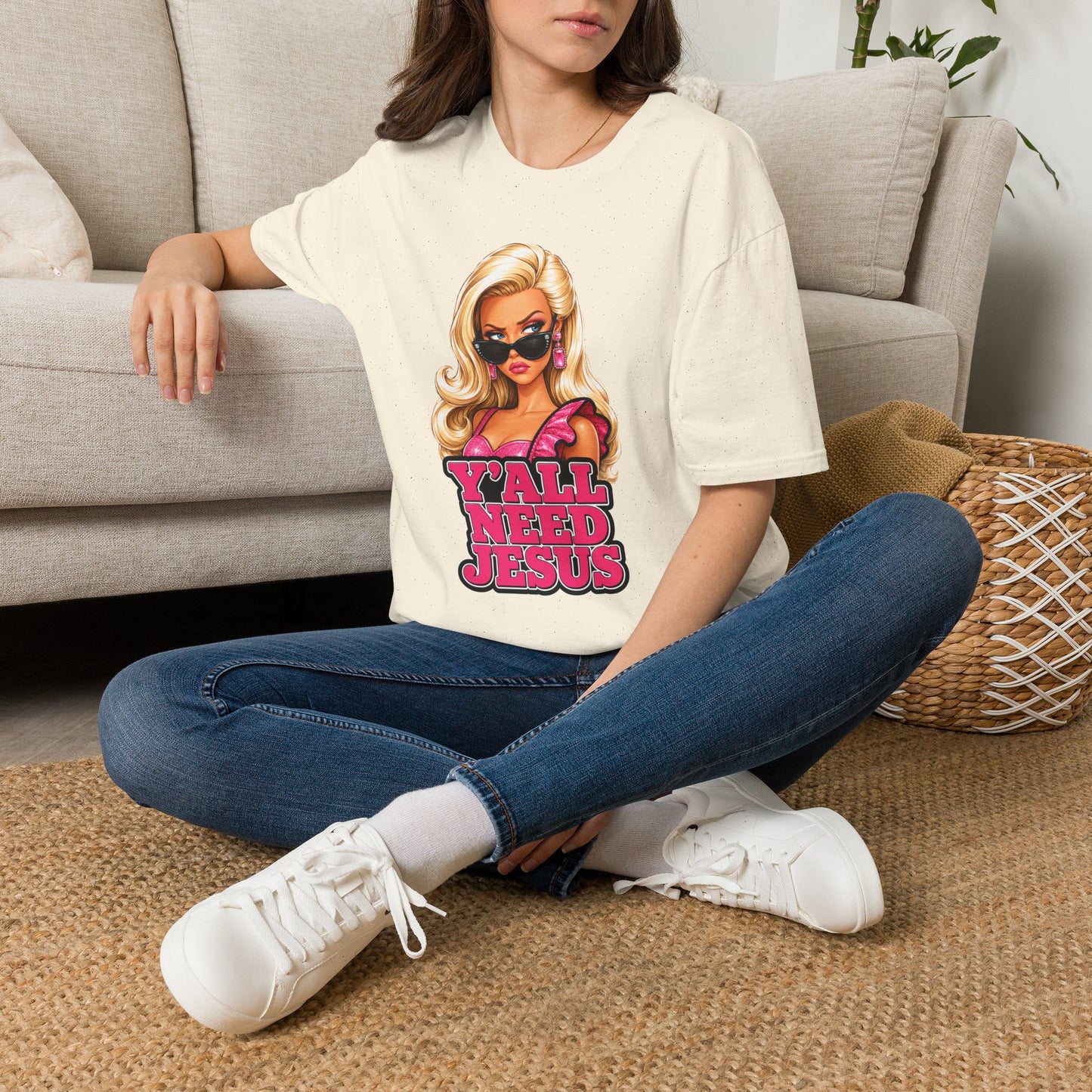 Girl 'Y'all Need Jesus' Tee — Funny Christian Graphic T-Shirt