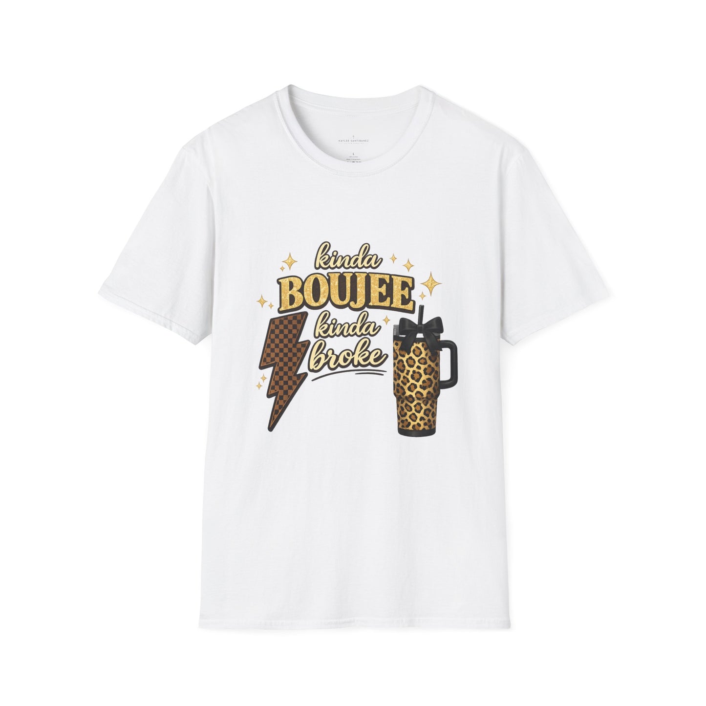 Kinda Boujee Kinda Broke Graphic T-Shirt — Leopard & Latte Cozy Chic Tee