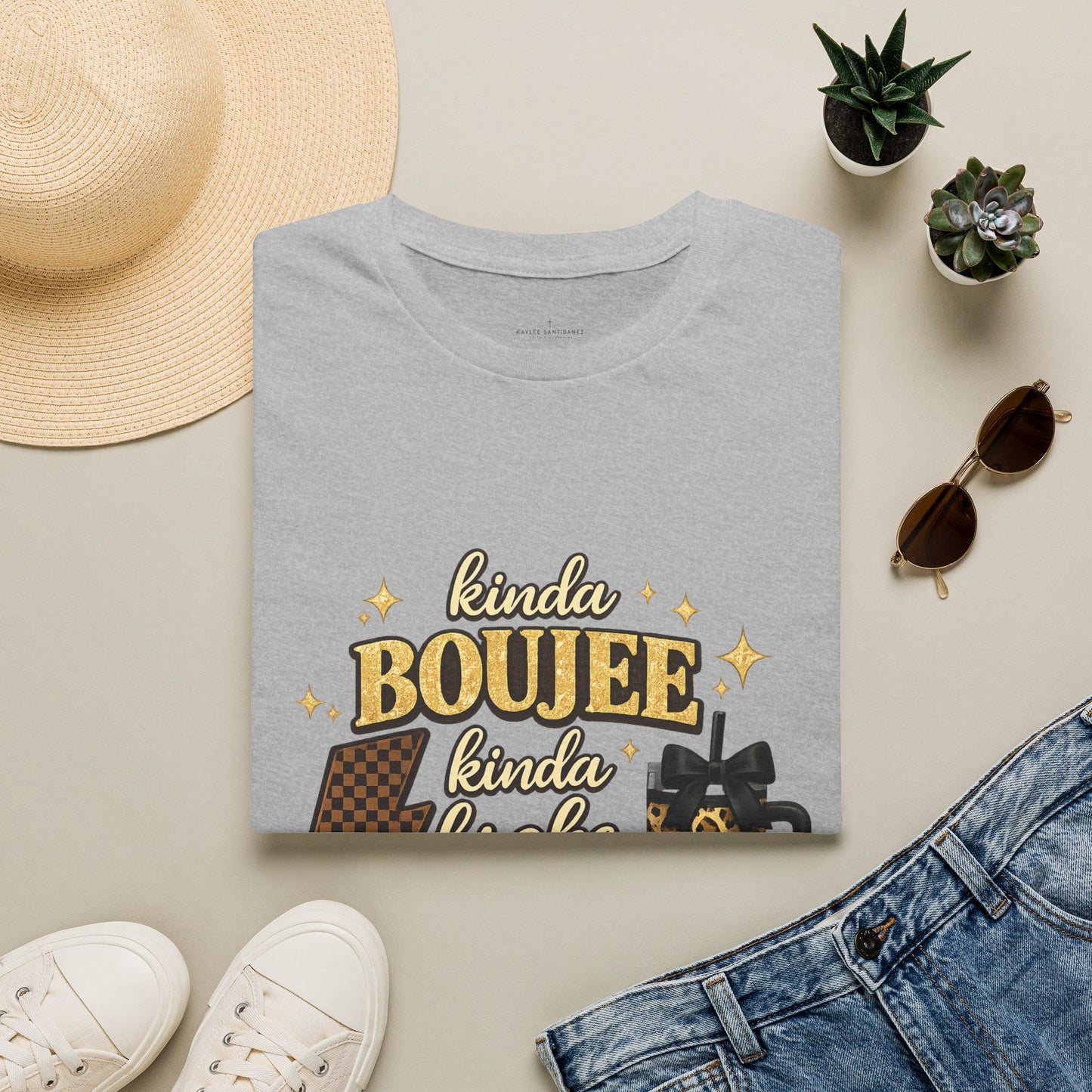 Kinda Boujee Kinda Broke Graphic T-Shirt — Leopard & Latte Cozy Chic Tee