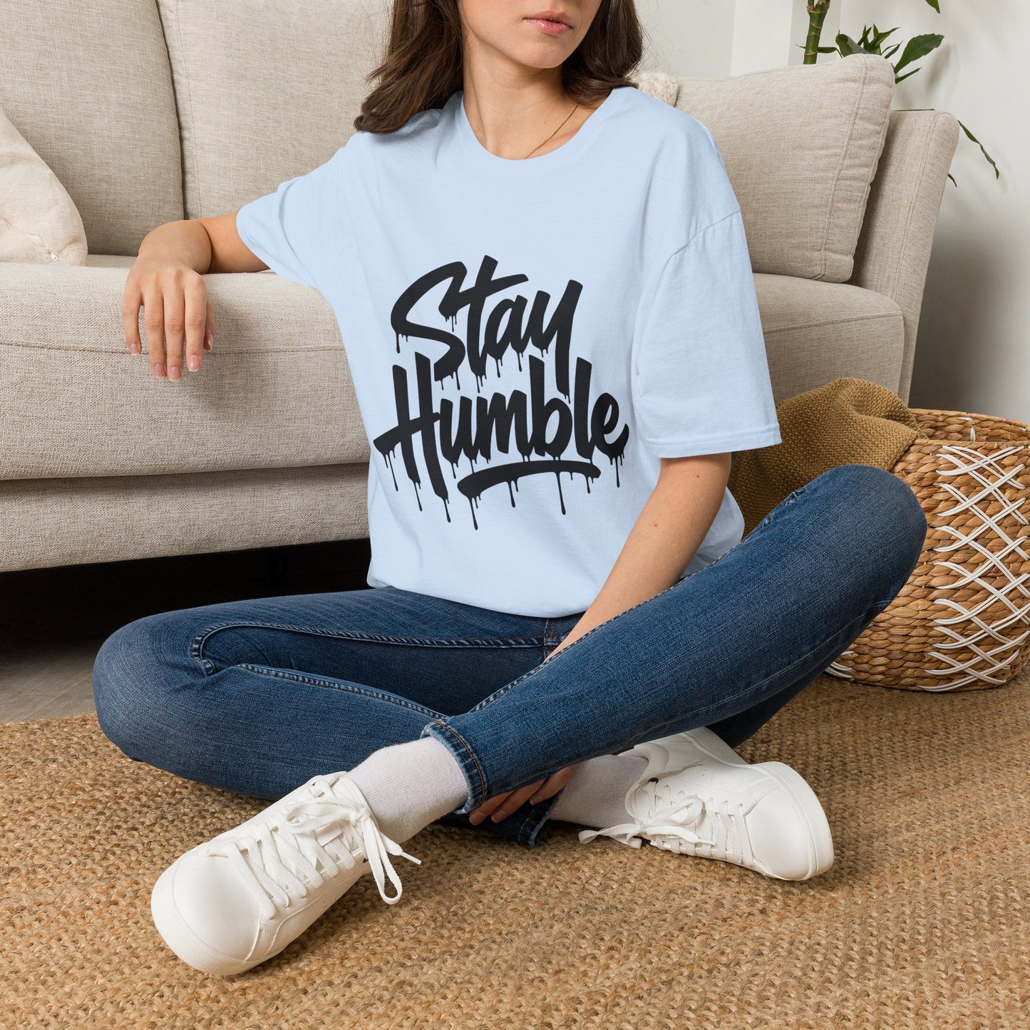 Stay Humble Graphic T-Shirt — Casual Streetwear Tee with Drip Script