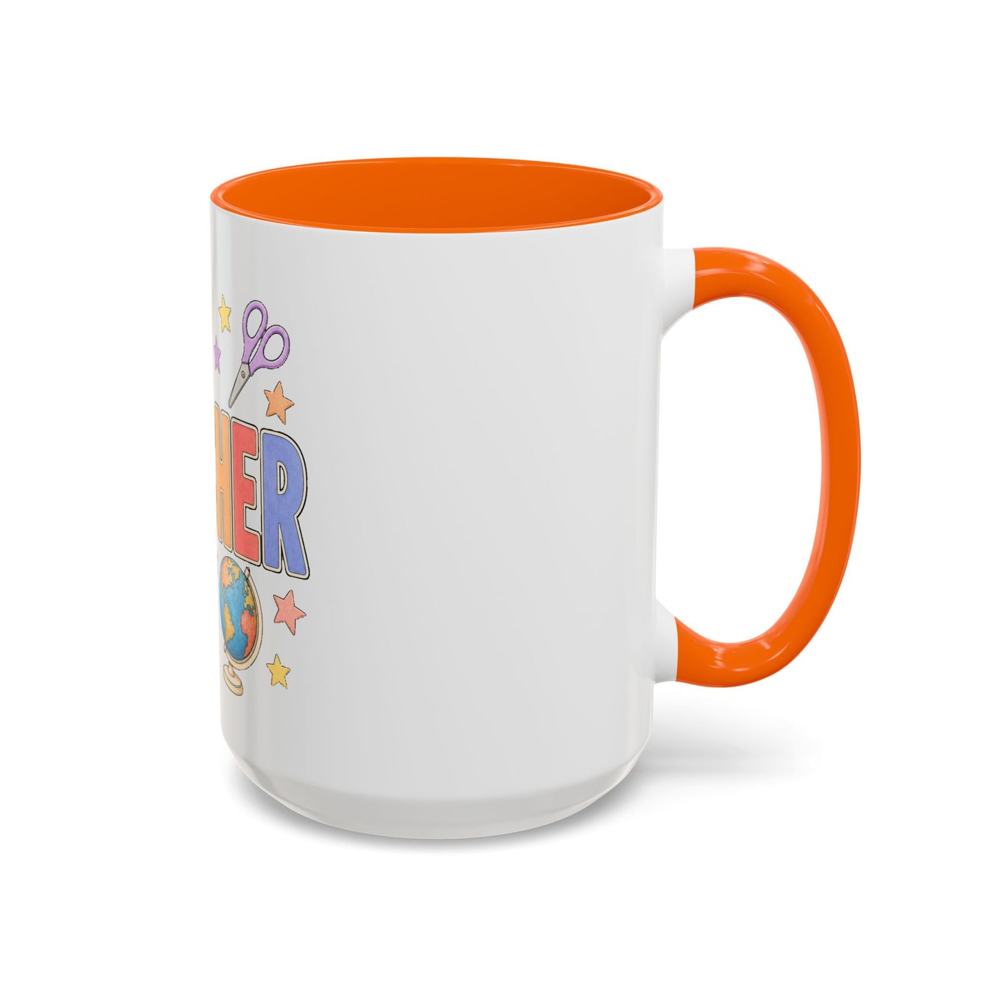 Teacher Accent Coffee Mug — Colorful School Supplies Design (11/15oz)