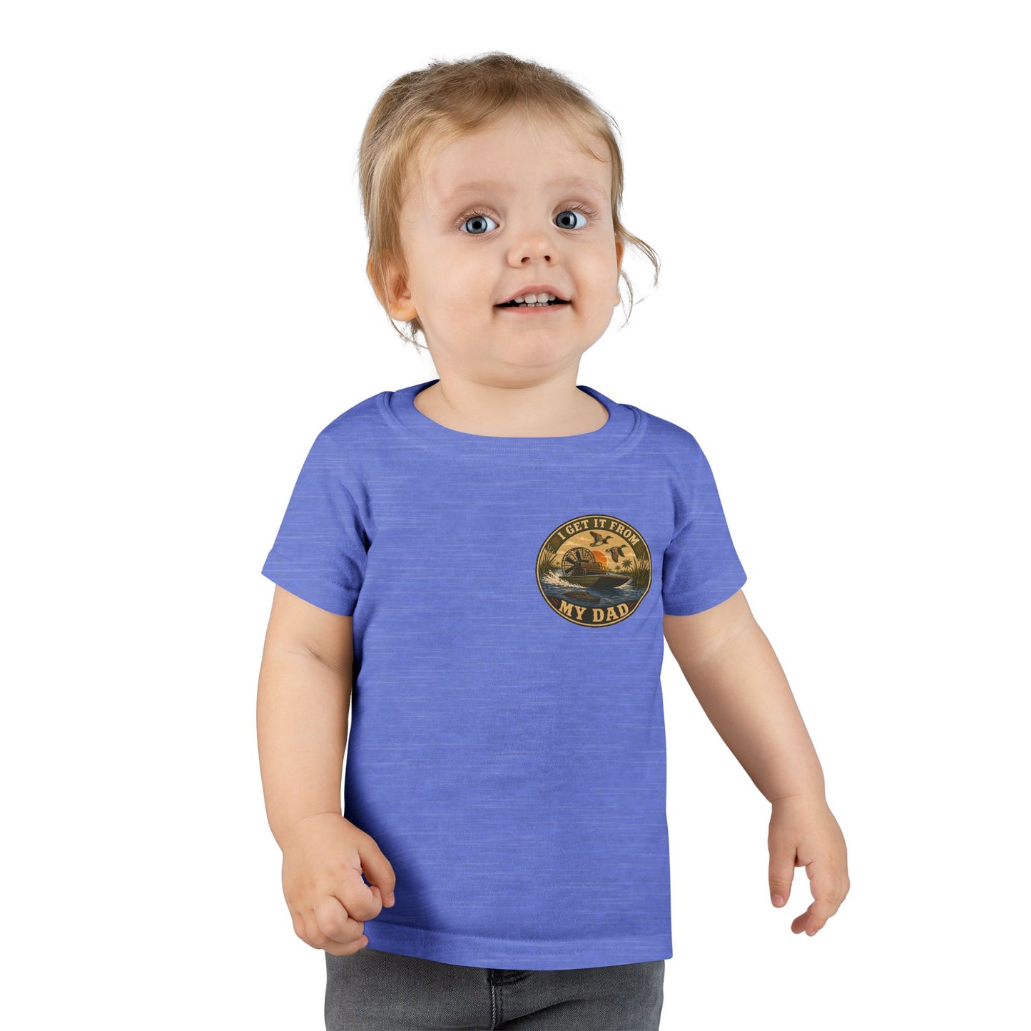 Toddler T-Shirt — "I Get It From My Dad" Fishing Airboat Graphic