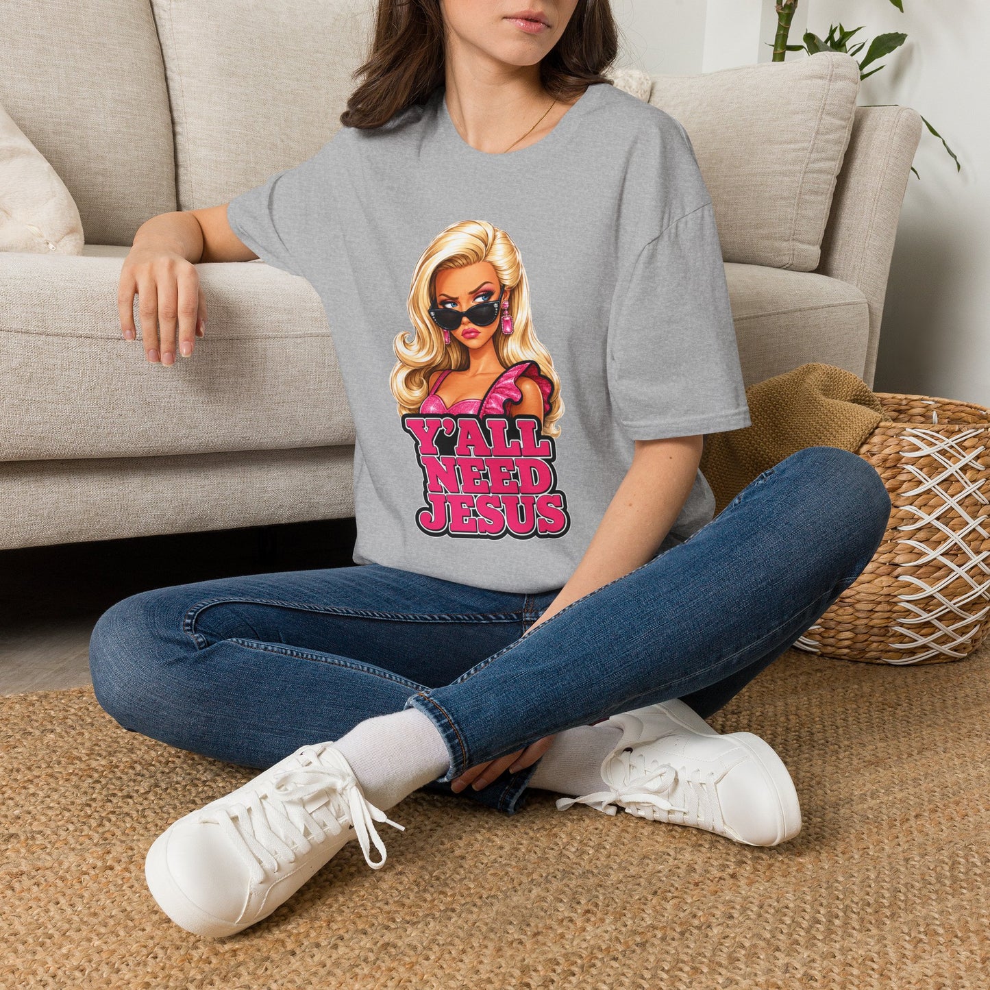 Girl 'Y'all Need Jesus' Tee — Funny Christian Graphic T-Shirt