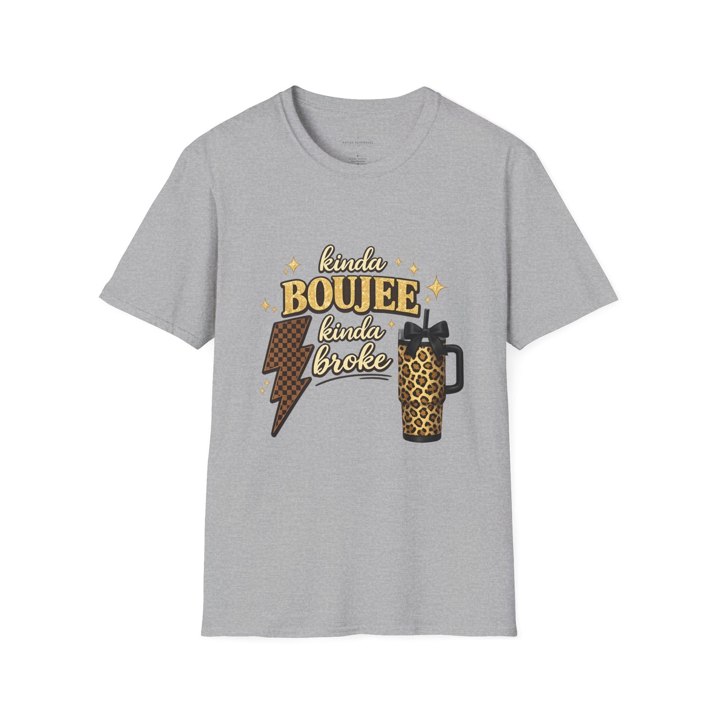 Kinda Boujee Kinda Broke Graphic T-Shirt — Leopard & Latte Cozy Chic Tee