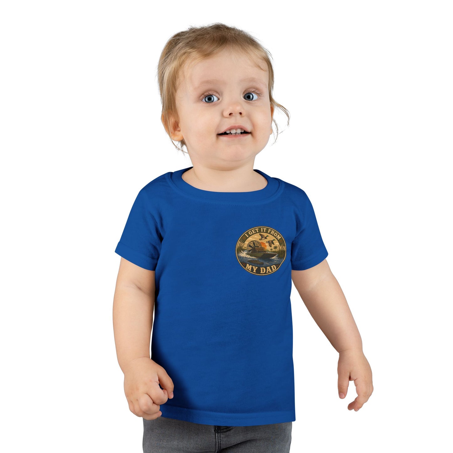 Toddler T-Shirt — "I Get It From My Dad" Fishing Airboat Graphic