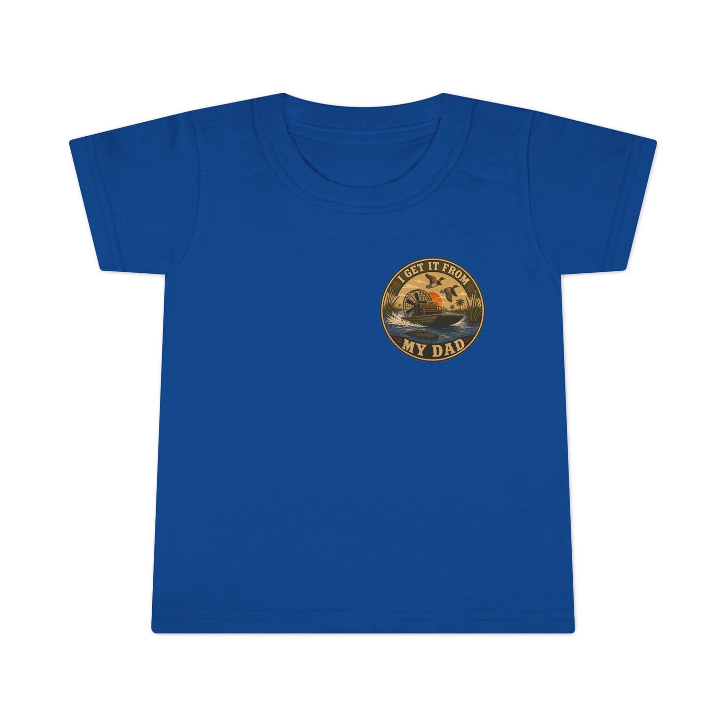 Toddler T-Shirt — "I Get It From My Dad" Fishing Airboat Graphic