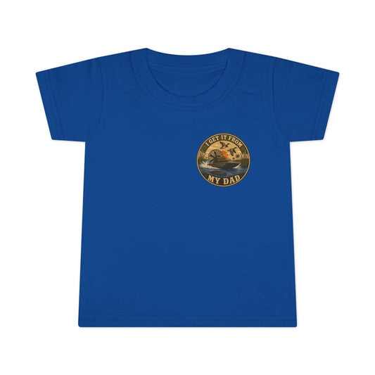 Toddler T-Shirt — "I Get It From My Dad" Fishing Airboat Graphic