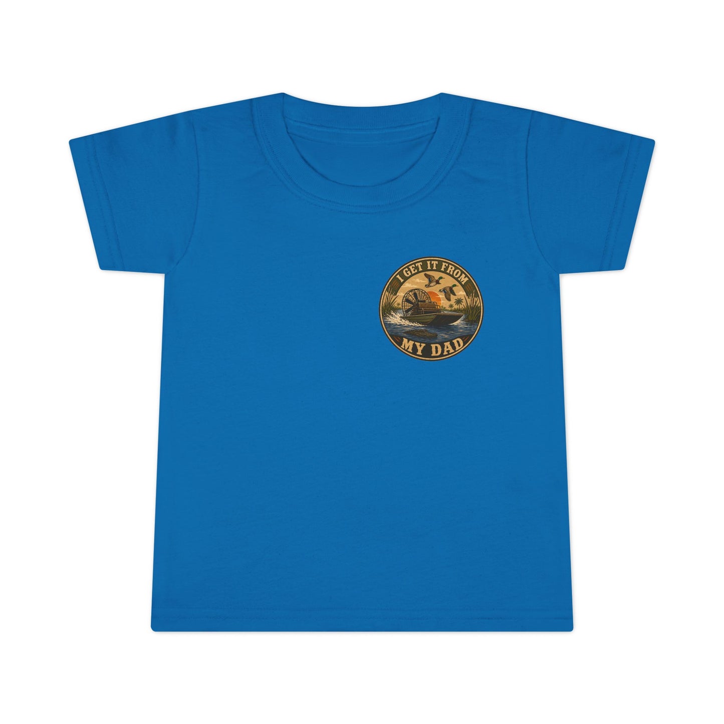 Toddler T-Shirt — "I Get It From My Dad" Fishing Airboat Graphic